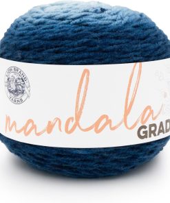 Lion Brand Yarn. Mandala Gradient Variegated Yarn. Steel Blue. 1 Pack | Variegated Worsted Weight Acrylic Nylon Knit & Crochet Fiber for Ombre Blankets. Colorful Sweaters. Hats. Scarves
