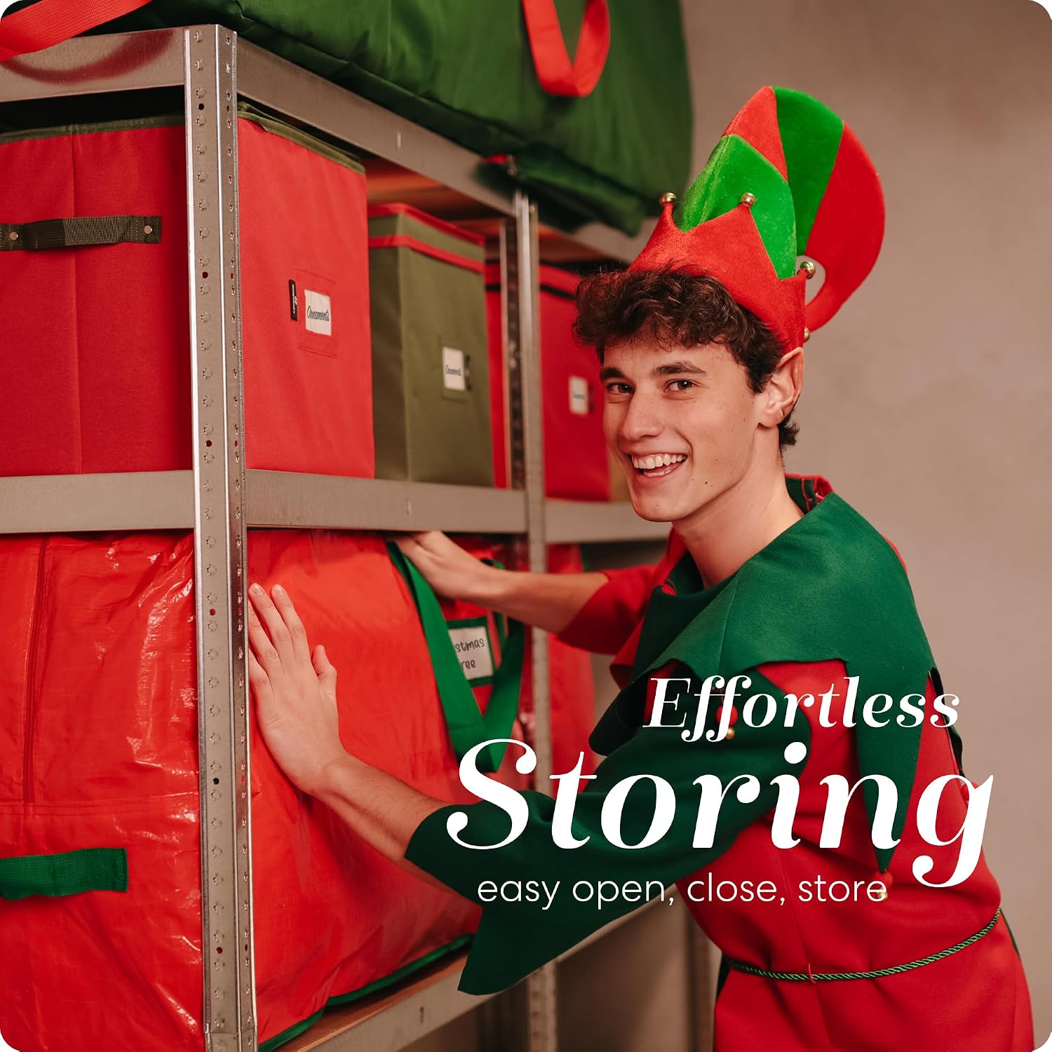Handy Laundry Christmas Tree Storage Bag for 9 Foot Artificial Tree – Heavy Duty Waterproof Tarp. Reinforced Handles. Double Zipper. Protects from Dust & Moisture. Spacious Holiday Décor Storage. Red - Image 6
